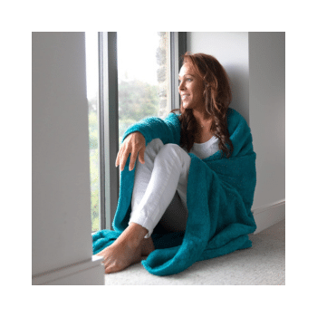 Snug-Rug - Couverture Sherpa plaid bleu lagon